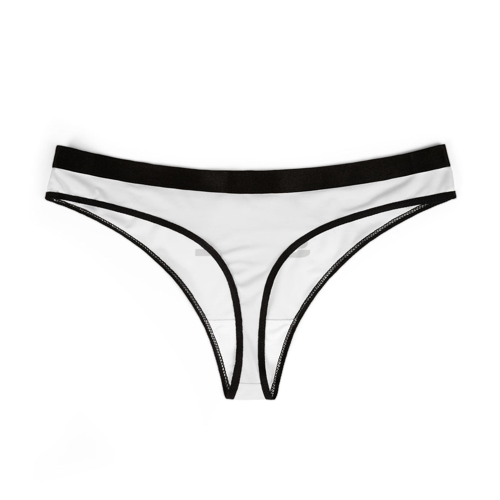 Women's Thong - Minimalist Black Logo Cotton-Blend Panty