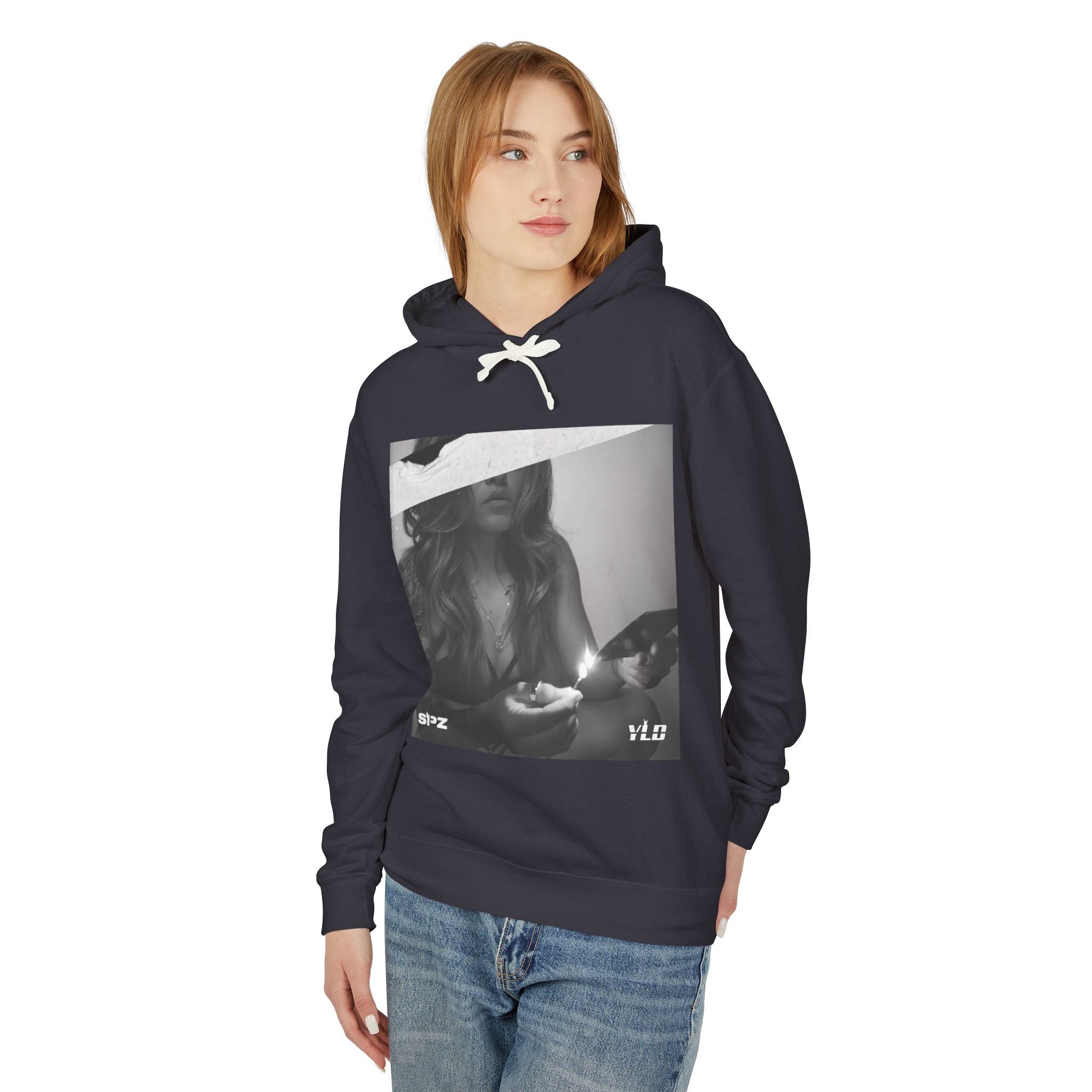 YWR Hoodie — Vintage Black & White Candle Graphic