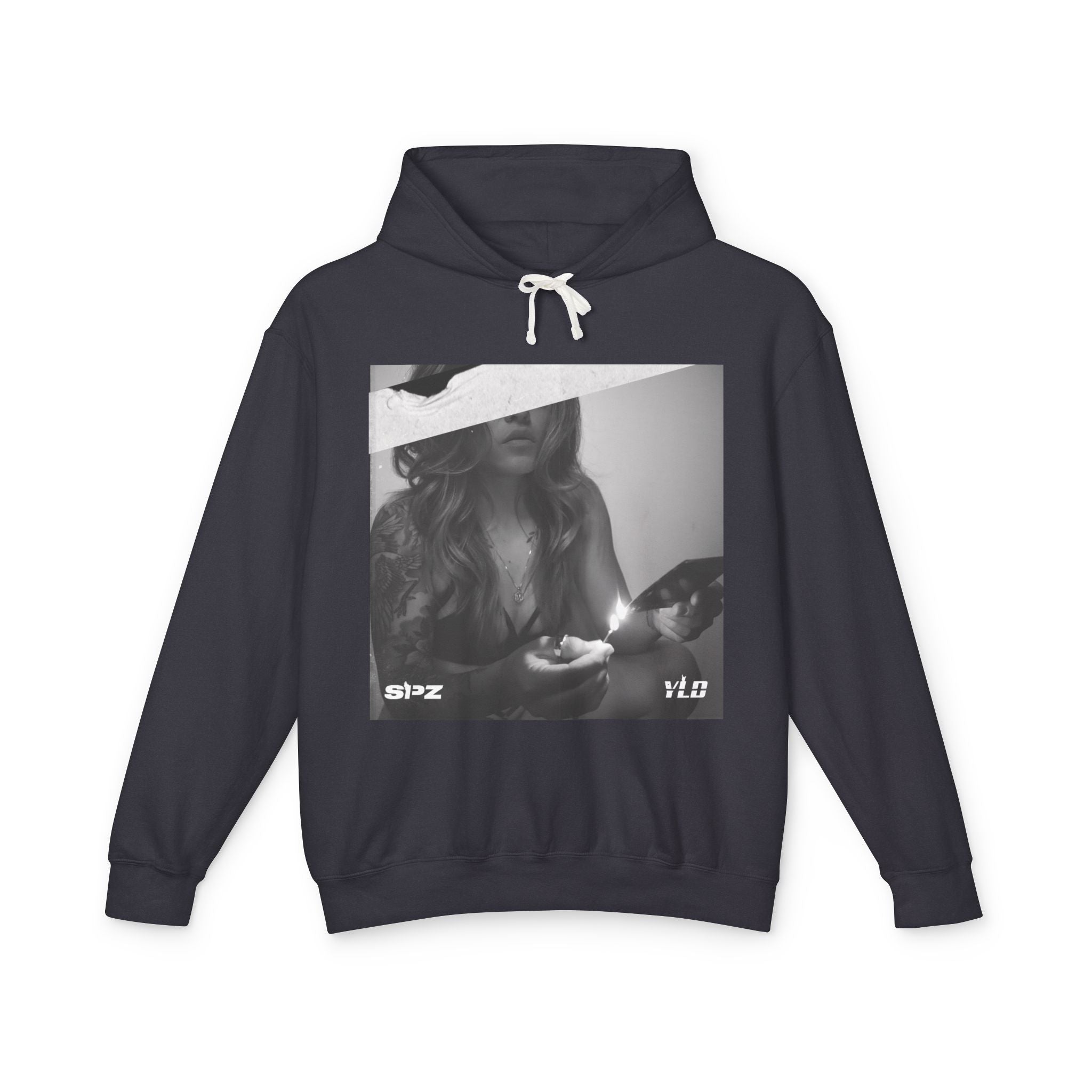 YWR Hoodie — Vintage Black & White Candle Graphic