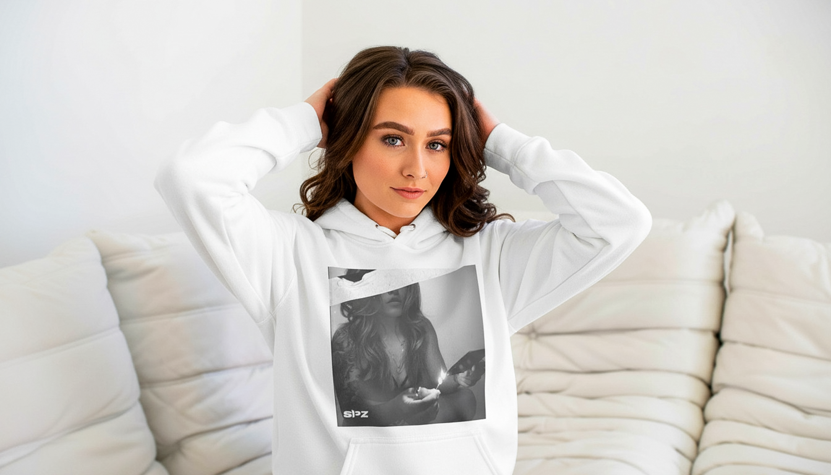 YWR Hoodie — Vintage Black & White Candle Graphic