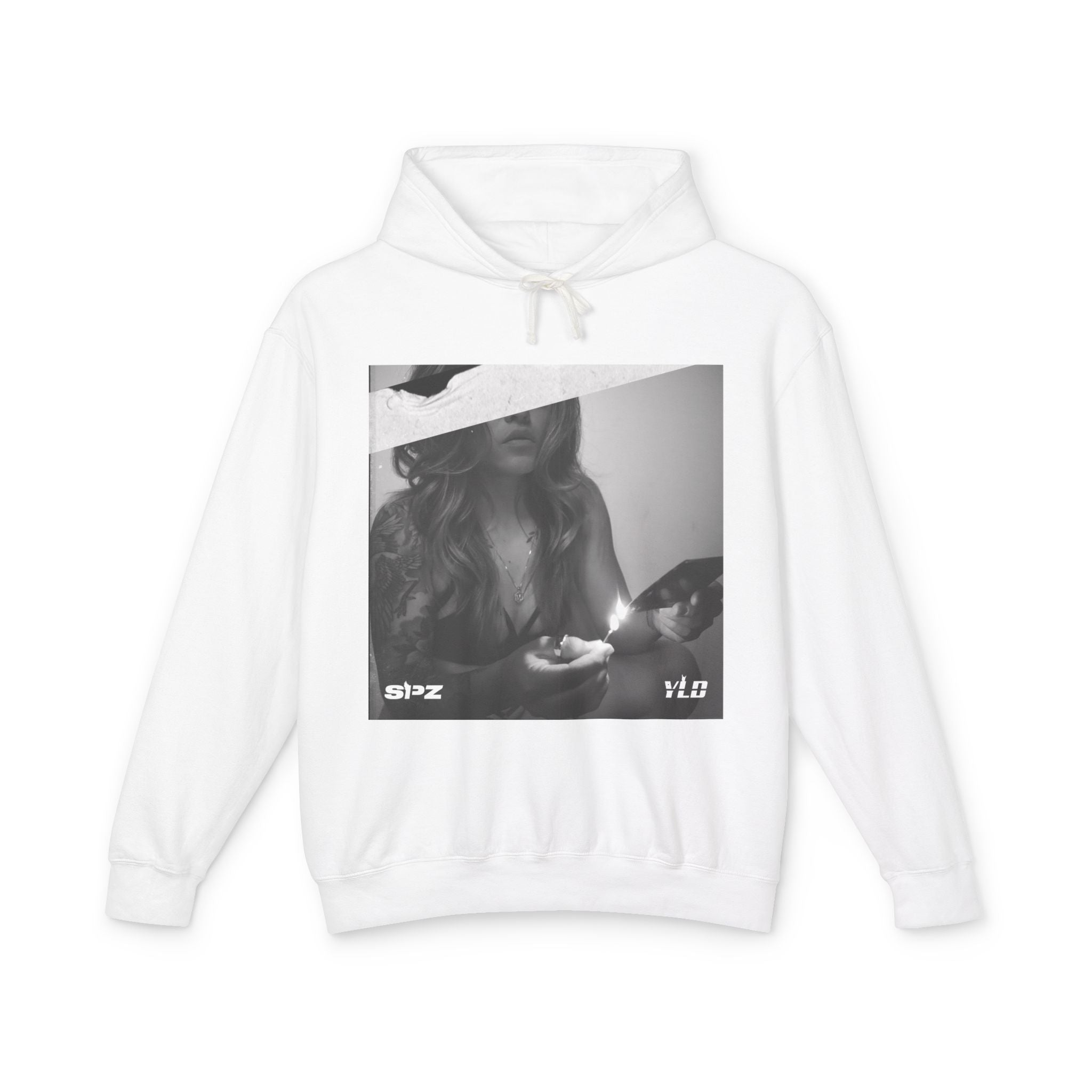 YWR Hoodie — Vintage Black & White Candle Graphic