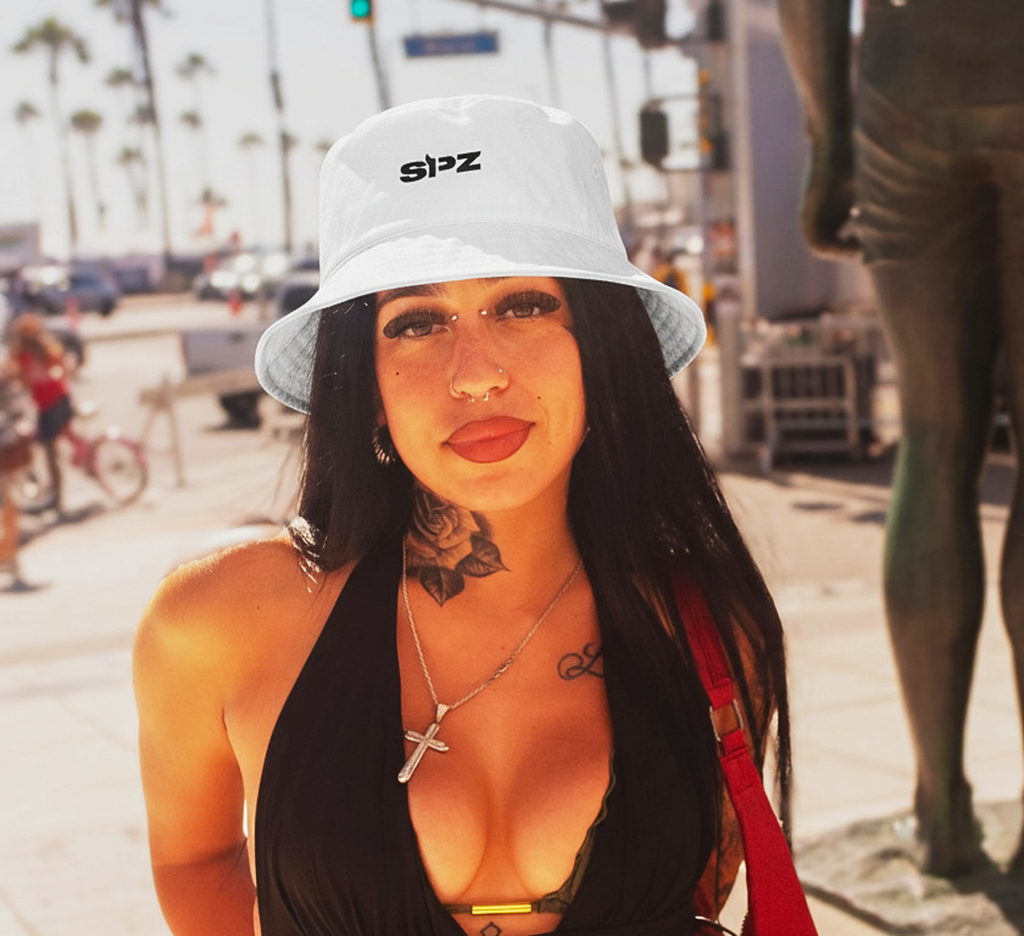 Embroidered 'SPZ' Minimalist Bucket Hat — Casual Streetwear Sun Hat
