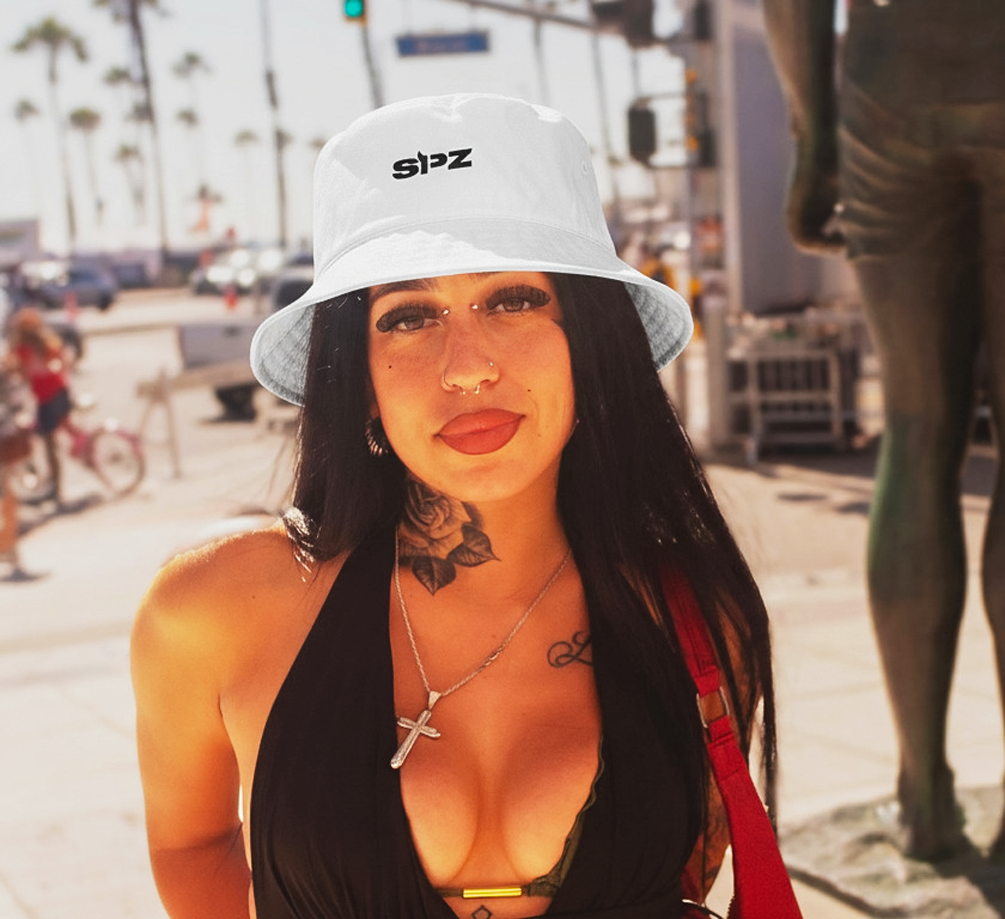 Embroidered 'SPZ' Minimalist Bucket Hat — Casual Streetwear Sun Hat